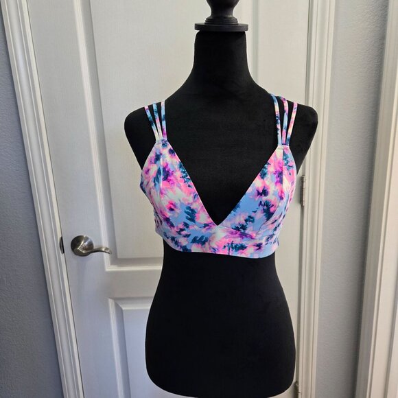 Victoria's Secret Pink Strappy Tie-Dyed Sports Bralette Sz M - Picture 1 of 13